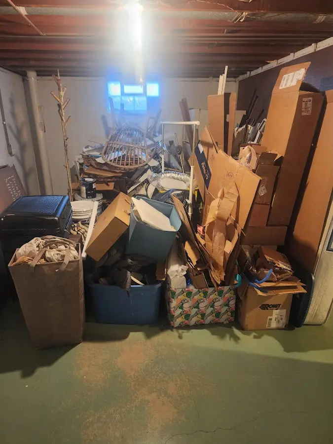 Roll-off dumpster container at job site for Cleanout Dumpster Rental in Erwin